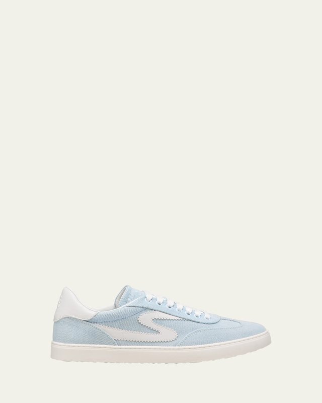 Runaround Denim Leather Low-Top Sneakers